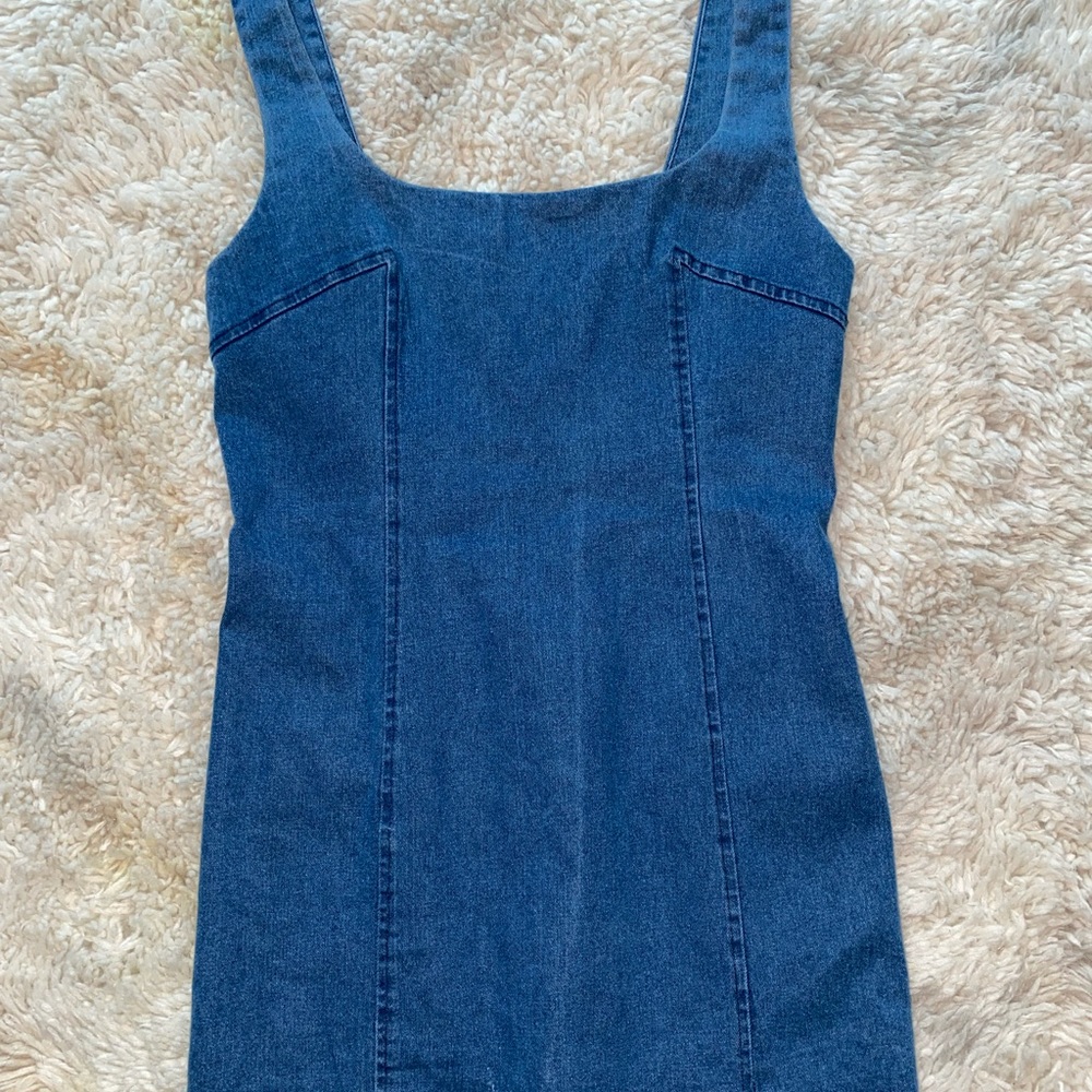 Jean dress very form fitting